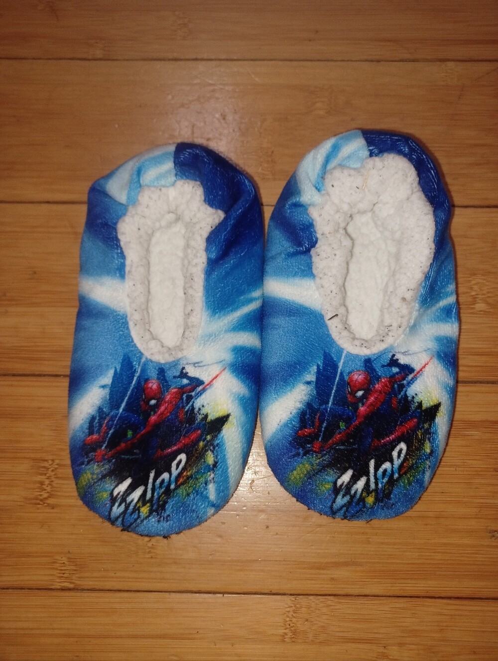 Marvel Kids Blue Spider-Man Slip-On Sherpa-Lined Slippers